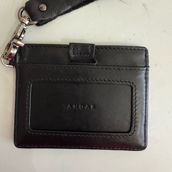 Andar Denner Black Leather Card Wallet - Picture 1 of 3